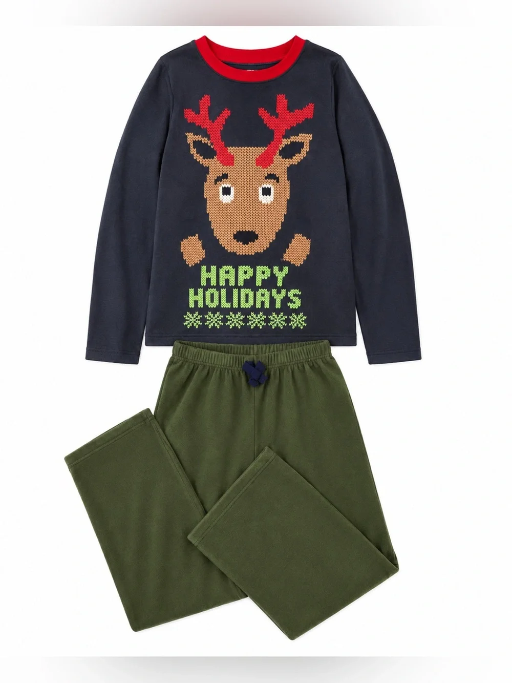 Christmas Pajama Bundle Youth M 8/10 Elf Reindeer Snowman 3 Mix and Match Sets